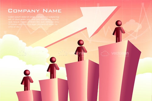 Growth Graphic with Abstract People and Sample Text